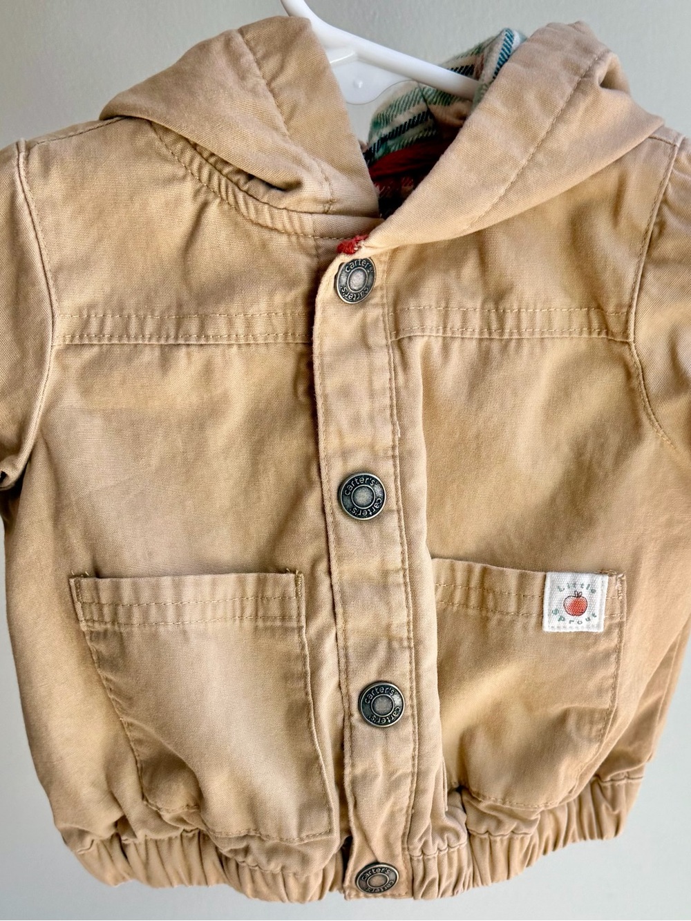 Carter’s Khaki Hooded Jacket with Snap Front